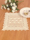 Wholesale of retro lace country-style hollowed-out solid-color cover towels, small tablecloths, placemats, rectangular tablecloths, and background props for shooting Specification image